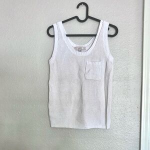 LOFT White Knit Tank Top
